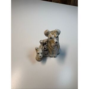 Vintage Japan Terrier Dog Figurine Mother Puppies Ceramic